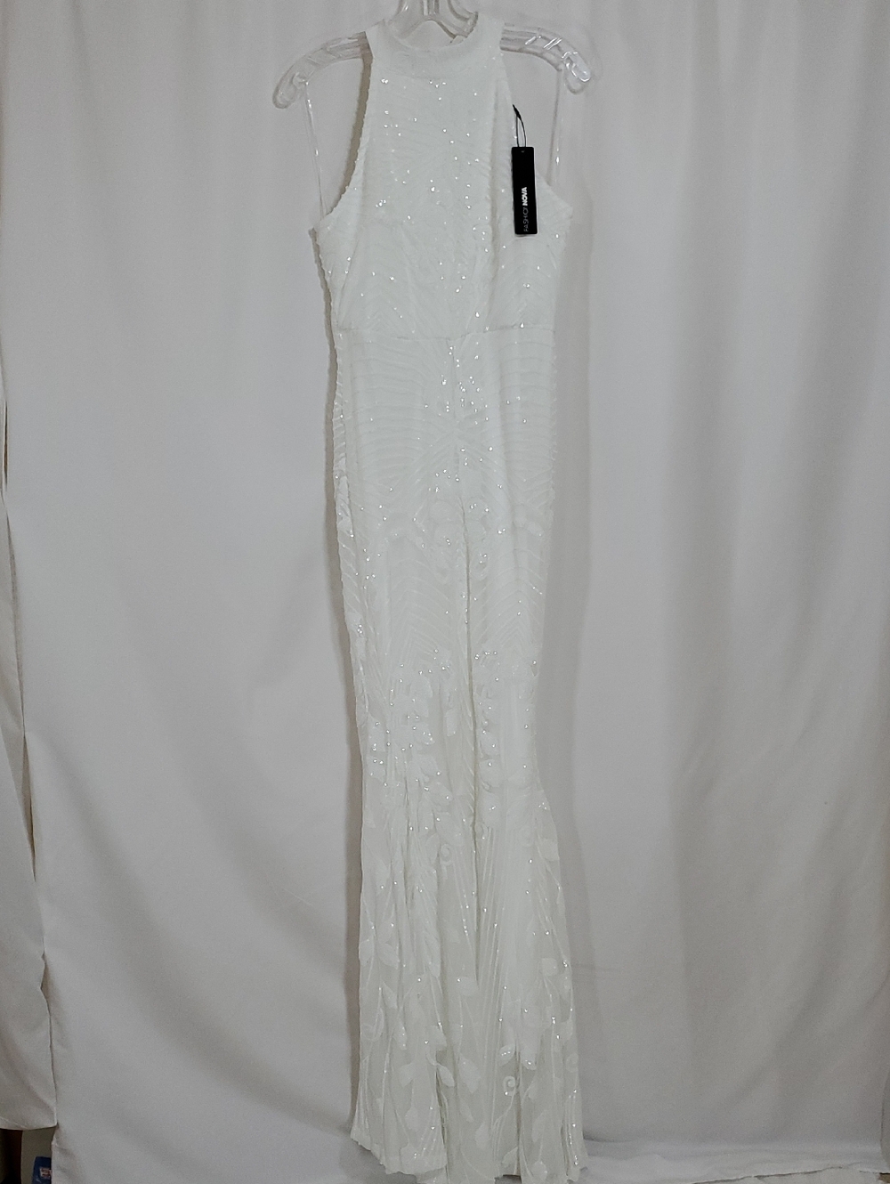 Fashion NOVA Luxe Feeling Sequin Gown - Sleeveless - White - Picture 7 of 16